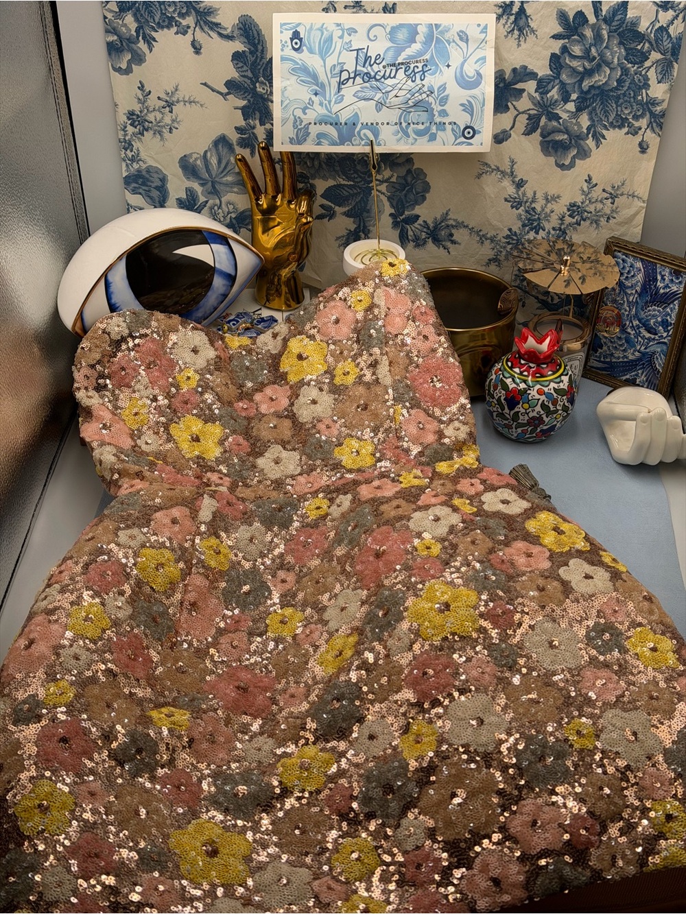 🆕 BRONX & BANCO 🧿 NWOT Maraya Floral Sequin Mini Dress, Yellow Multi, Sz M US6 - Picture 15 of 17